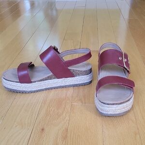 Aetrex Women's Burgundy Espadrille Sandals